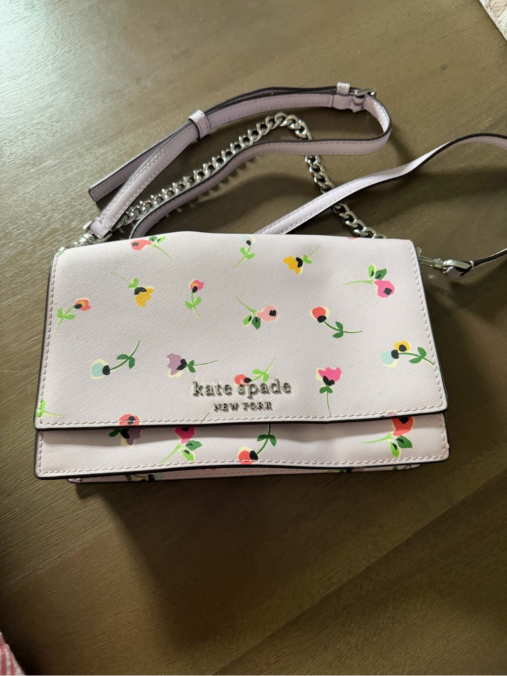 kate spade Pink Floral Chain-Strap Crossbody Bag
